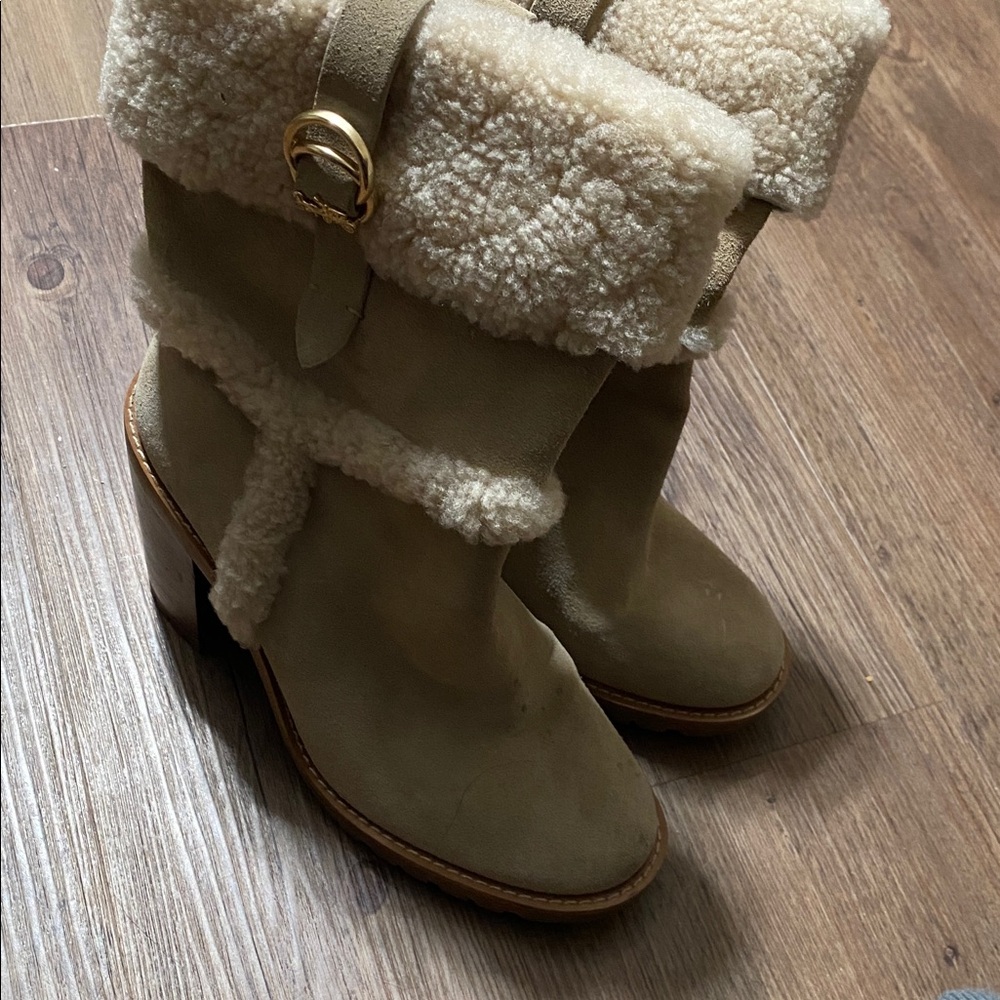 Coach Cream Shearling Boots - Picture 7 of 8